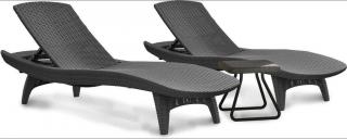 Шезлонг лежак Keter Pacific Set With Table Sun Lounger Фото 2