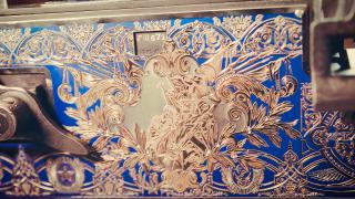 Дорогой VIP подарок Пулемет Максим расписанный вручную золот Фото 4