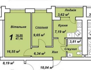 Вишневое Крюковщина. ЖК Молодежный городок. 2-комнатная Фото 2