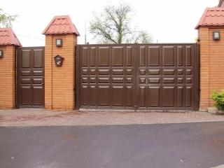 Стальные филенчатые ворота «шоколадка» заказать в Харькове и Фото 2