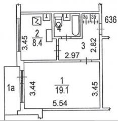 Продается 1 ком.квартира,  г.Москва ул.Кунцевская, д. 8, кор Фото 2