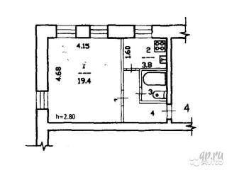 Продам квартиру 1-к квартира 30 м² на 1 этаже 2-этажного кир Фото 4