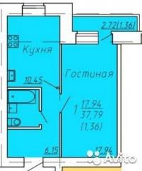 1-к квартира 38 м² на 8 этаже 10-этажного кирпичного дома Фото 2