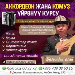 Курсы: аккордеон, комуз, вокал, гитара