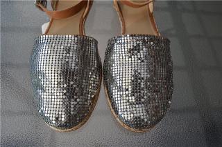 Босоножки Stuart Weitzman Armor Silver Slide Sandals, оригин Фото 4