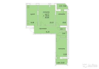 3-к квартира 83 м² на 5 этаже 12-этажного монолитного дома, Фото 2