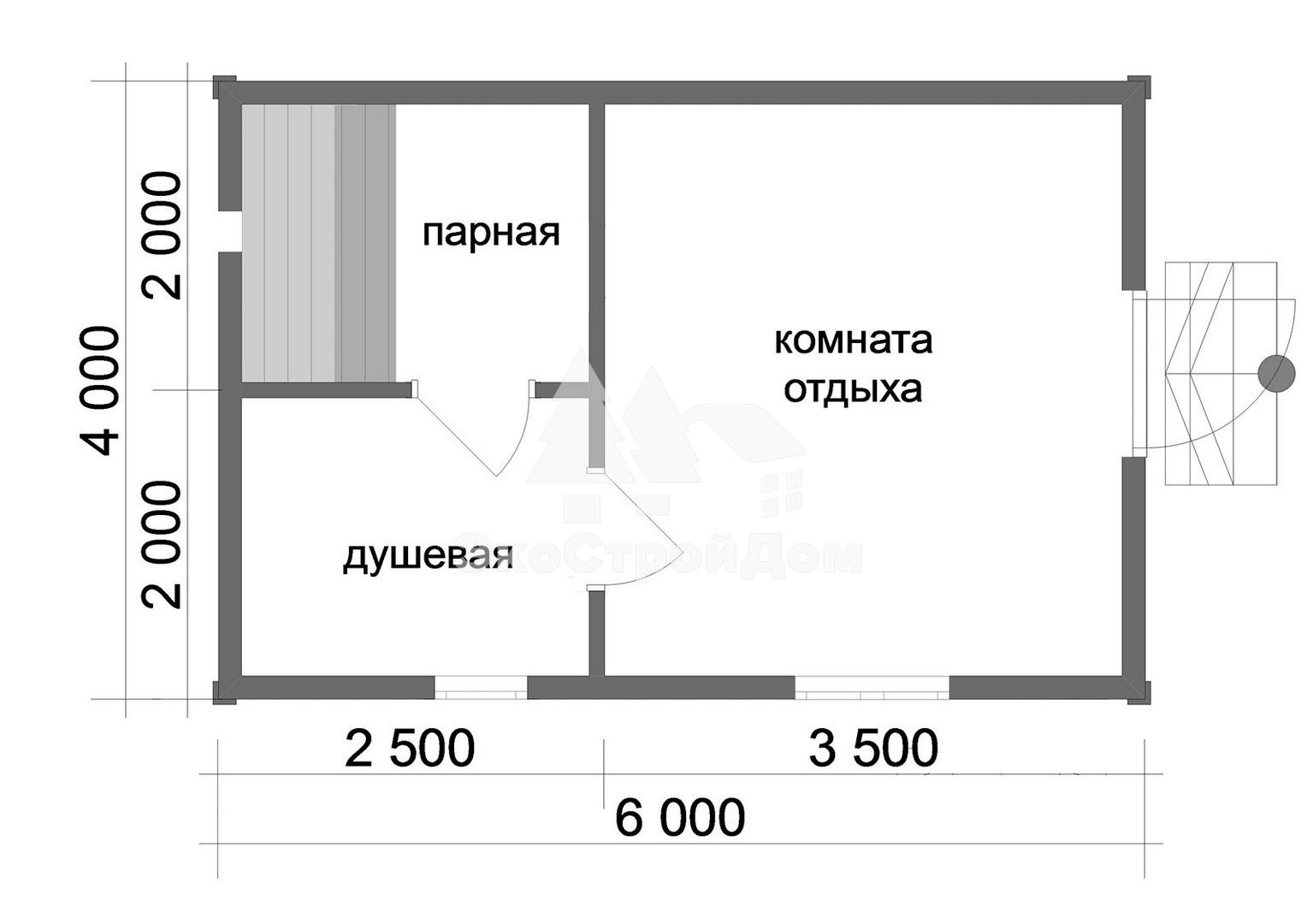 Баня 3х4 из бруса 150х150 с мансардой